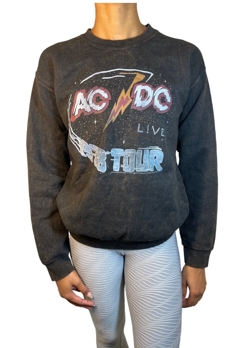 AC DC Sweatshirt von Junk Food Vintage Schwarz