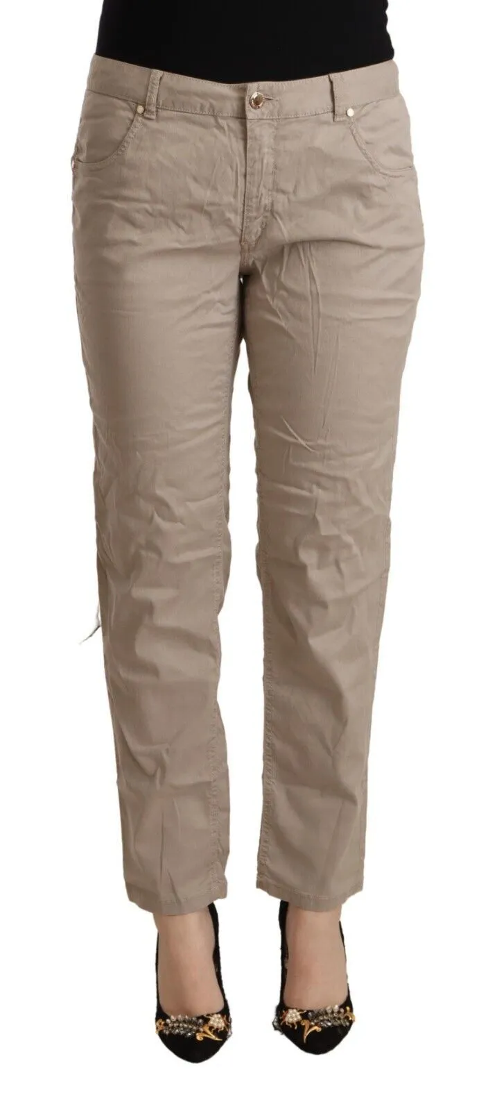 Acht Tencel Mid-Waist Tape Casual Damenhosen