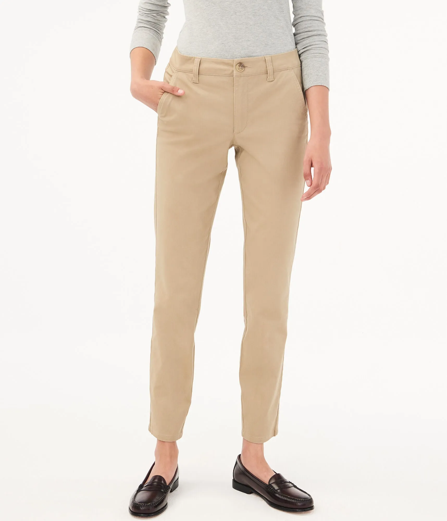 Aeropostale Damen Slim High-Rise Twill Hose