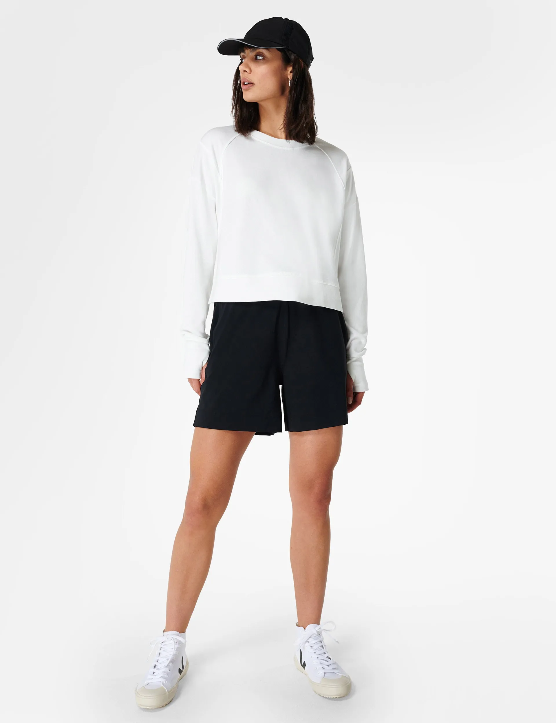 After Class Crop Sweatshirt - Lilyweiß