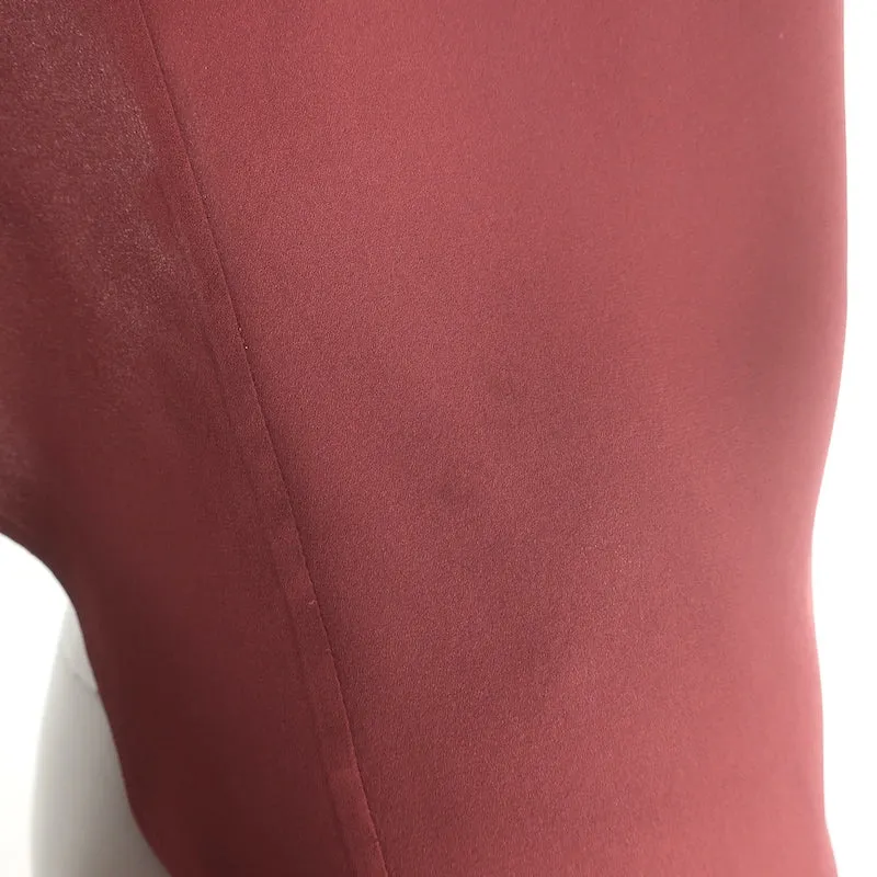 A.L.C. Sally Rüschenbluse mit offenem Rücken Bordeaux Seide Größe 0 Langarmtop