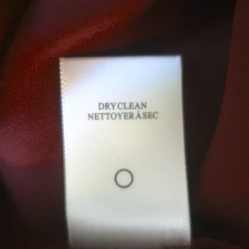 A.L.C. Sally Rüschenbluse mit offenem Rücken Bordeaux Seide Größe 0 Langarmtop