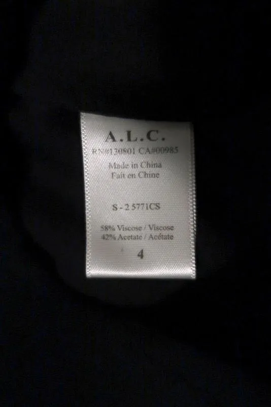 A.L.C. Top Brenner Marineblau Mit Nieten Crepe Größe 4 Ärmellose Bluse
