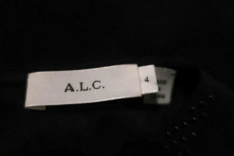 A.L.C. Top Brenner Marineblau Mit Nieten Crepe Größe 4 Ärmellose Bluse