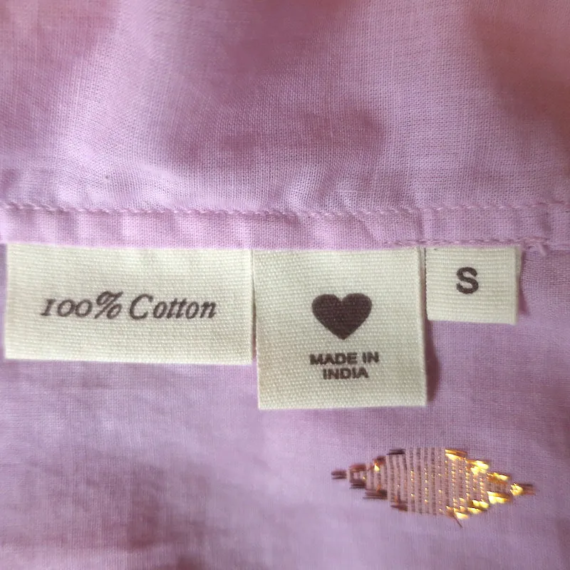 Alix of Bohemia Knopfhemd Pink & Gold Ikat Größe Small Langarm Oberteil