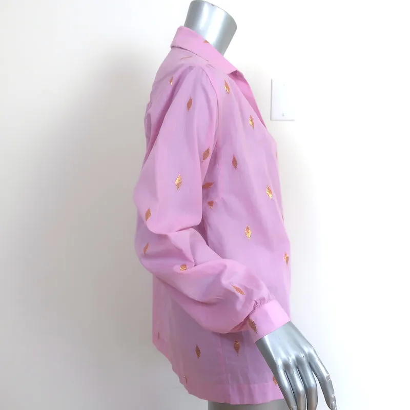 Alix of Bohemia Knopfhemd Pink & Gold Ikat Größe Small Langarm Oberteil