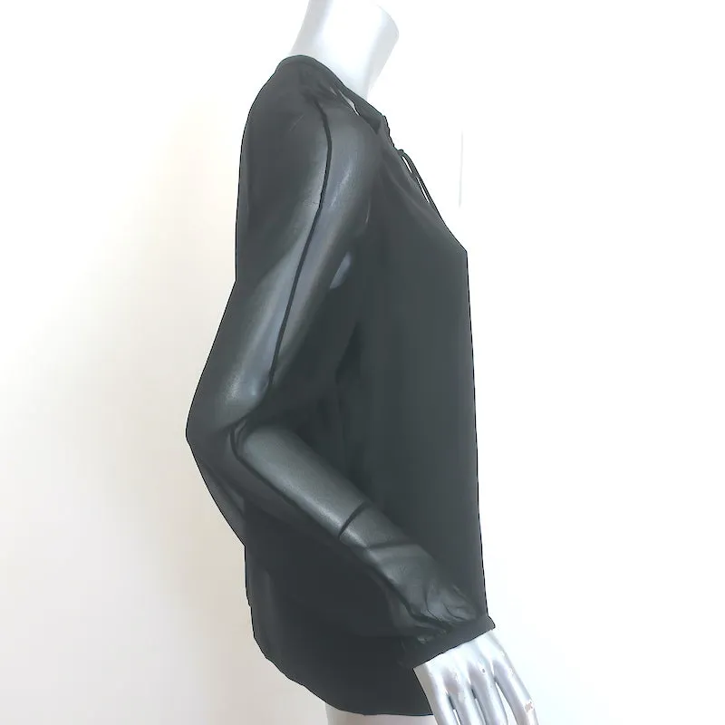 Altuzarra Benny Schnürbluse Schwarz Seide Größe 40 Langarmbluse