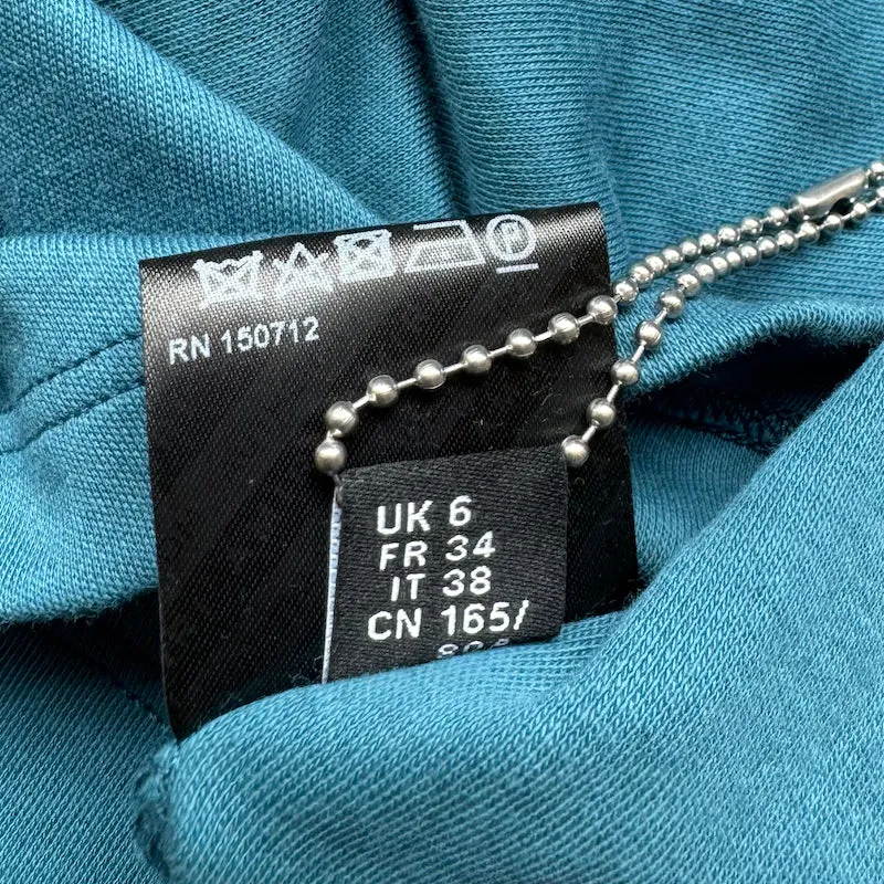 Amiri Arts District Cropped T-Shirt Türkis Baumwolle Größe Extra Small Kurzarm Oberteil NEU