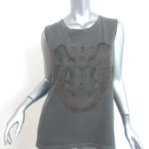 ANINE BING Kill Your Darlings Muskel-Tanktop Grau Baumwolle Größe S