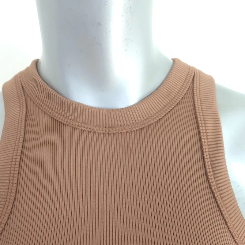 ANINE BING Ty Thong Bodysuit Braun Rippenstrick Größe S NEU
