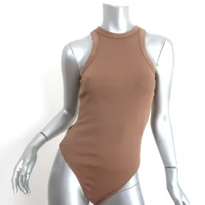 ANINE BING Ty Thong Bodysuit Braun Rippenstrick Größe S NEU
