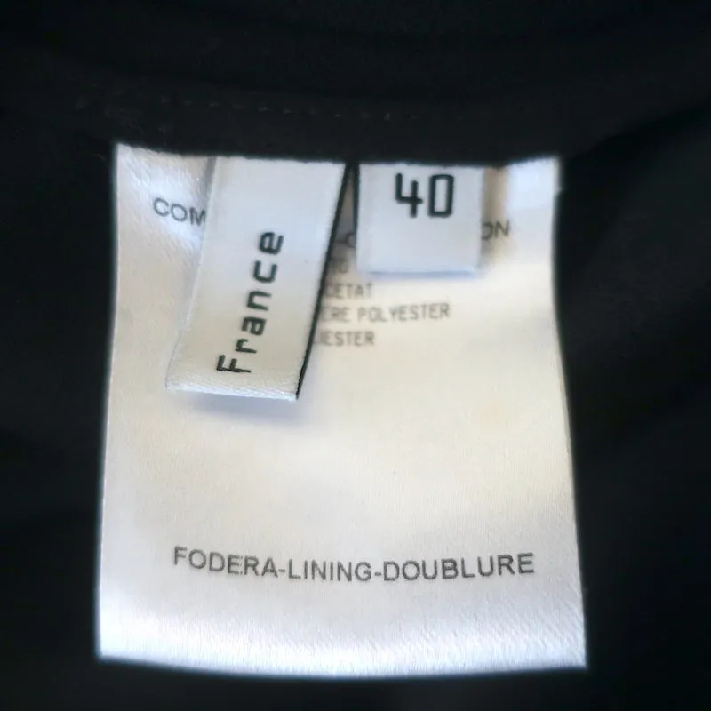 Balenciaga Bluse mit Knopfleiste Schwarz Krepp Größe 40 Kurzarmtop