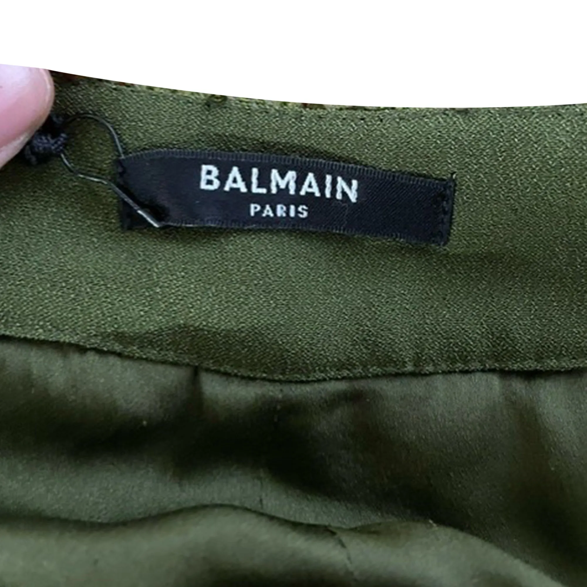 Balmain Cropped Stretch-Tulle Schlaghose mit grünen Pailletten