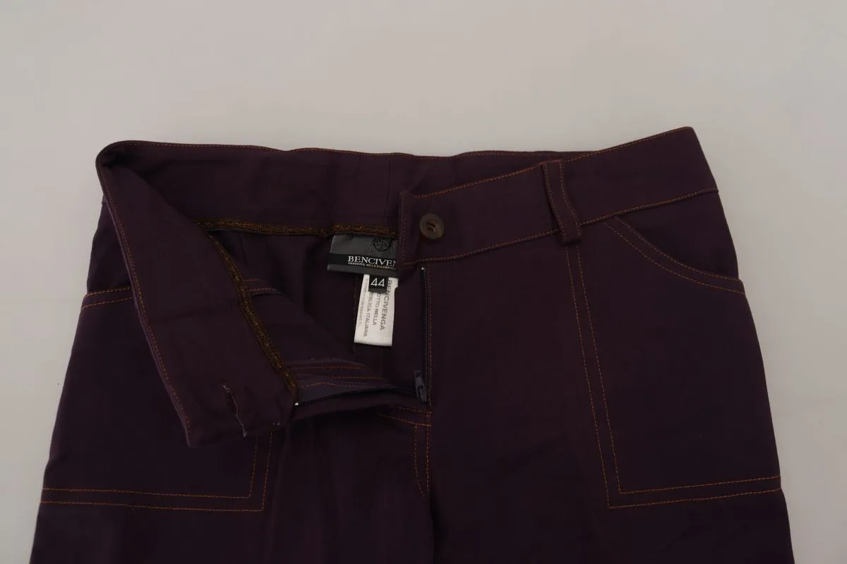 BENCIVENGA Baumwoll-Damenhose mit mittlerer Taillenhöhe und Bündchen