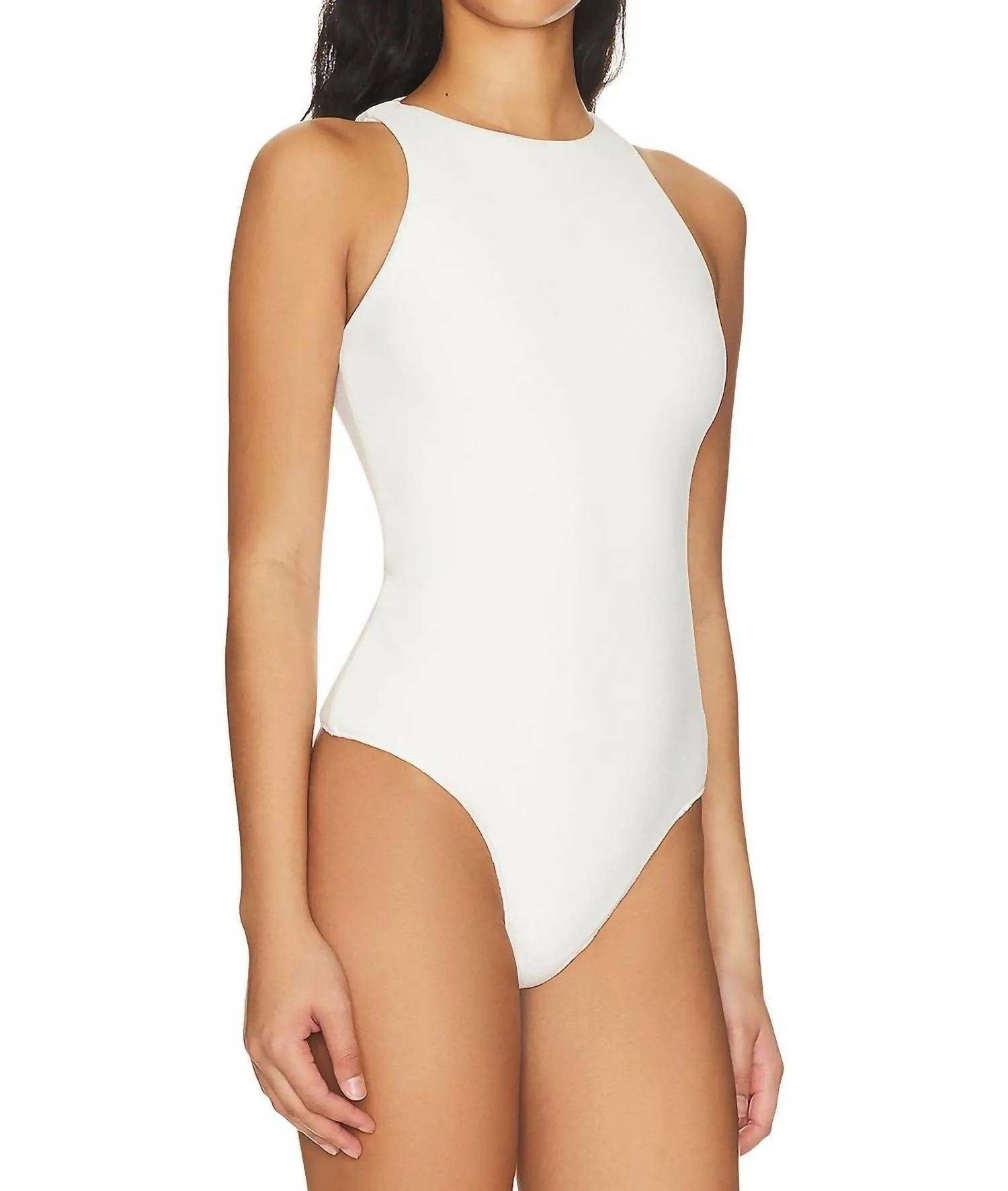 Bester Bodysuit in weißem Stretch
