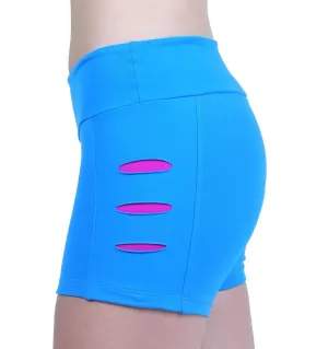 Bia Brazil Activewear Zerschnittene Shorts SH2451 Türkis/Fuchsia
