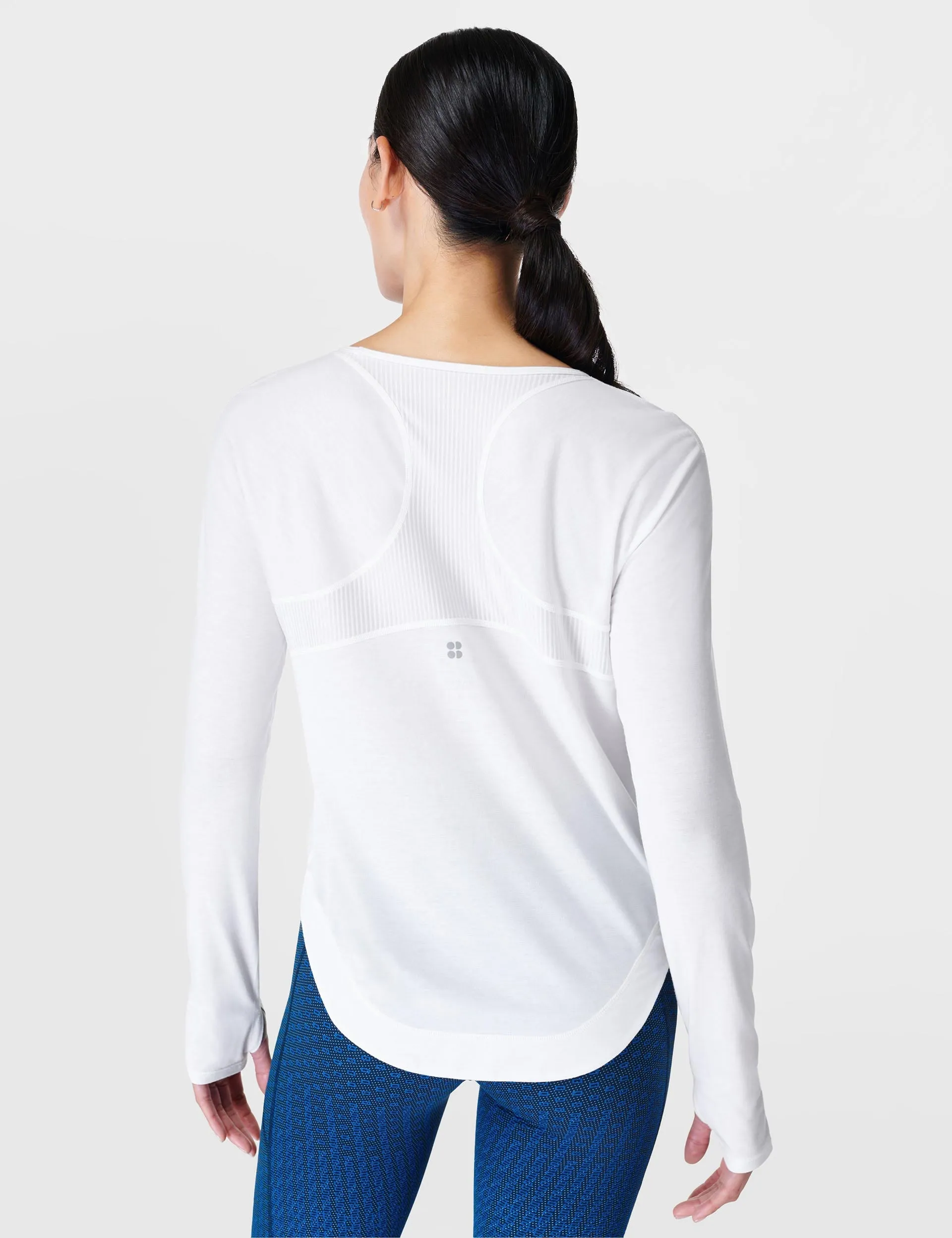 Breathe Easy Laufshirt mit langen Ärmeln - Weiß