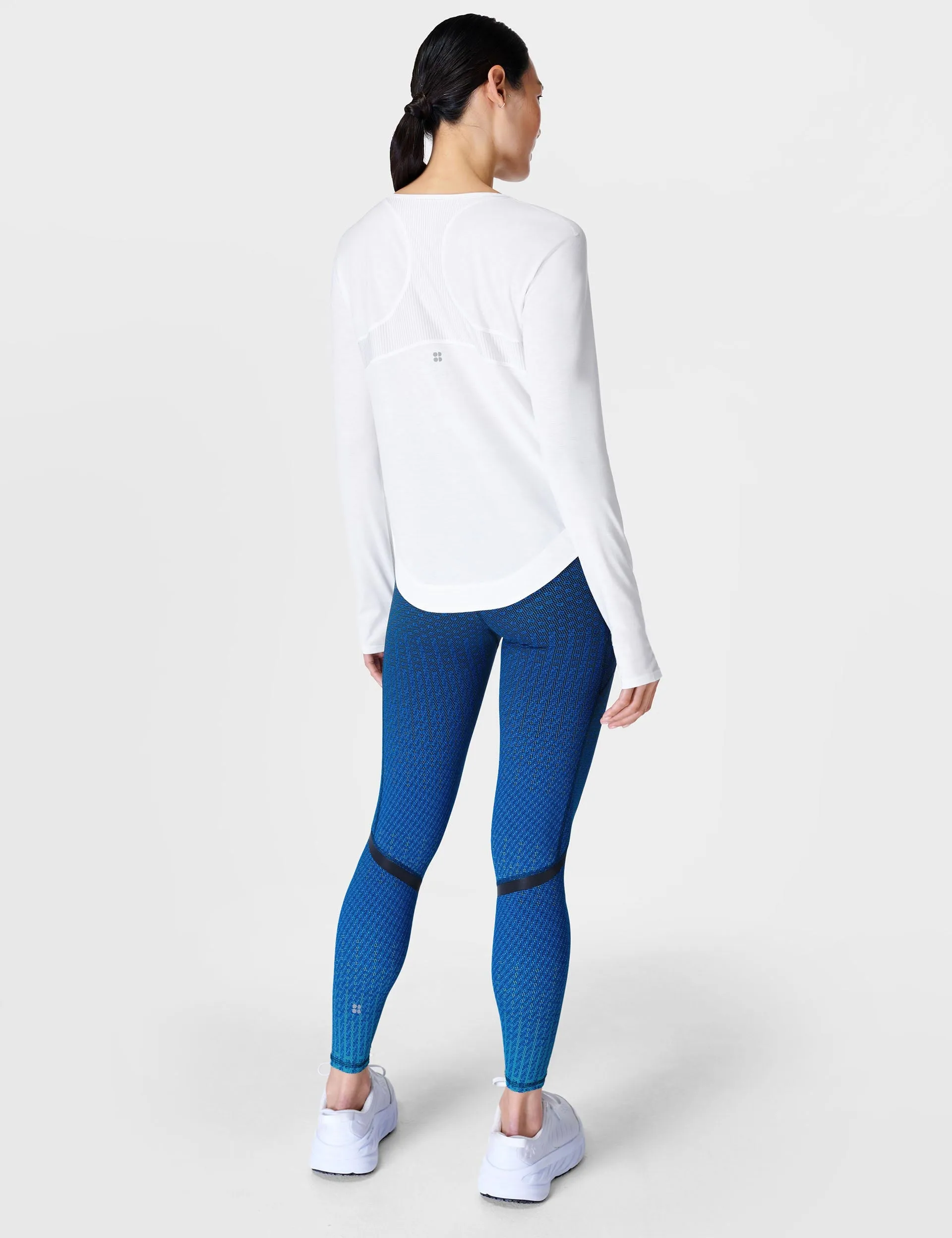 Breathe Easy Laufshirt mit langen Ärmeln - Weiß