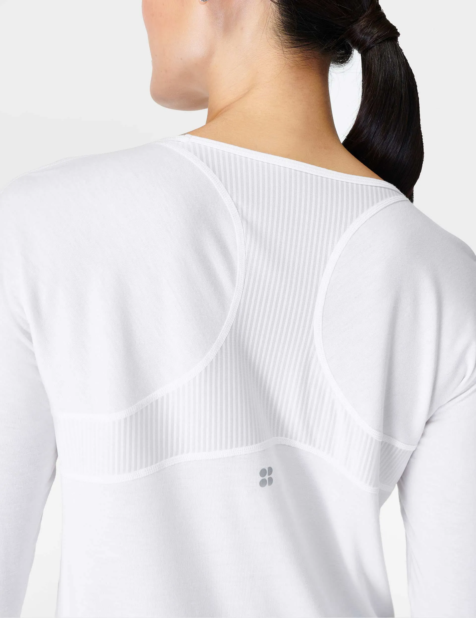 Breathe Easy Laufshirt mit langen Ärmeln - Weiß