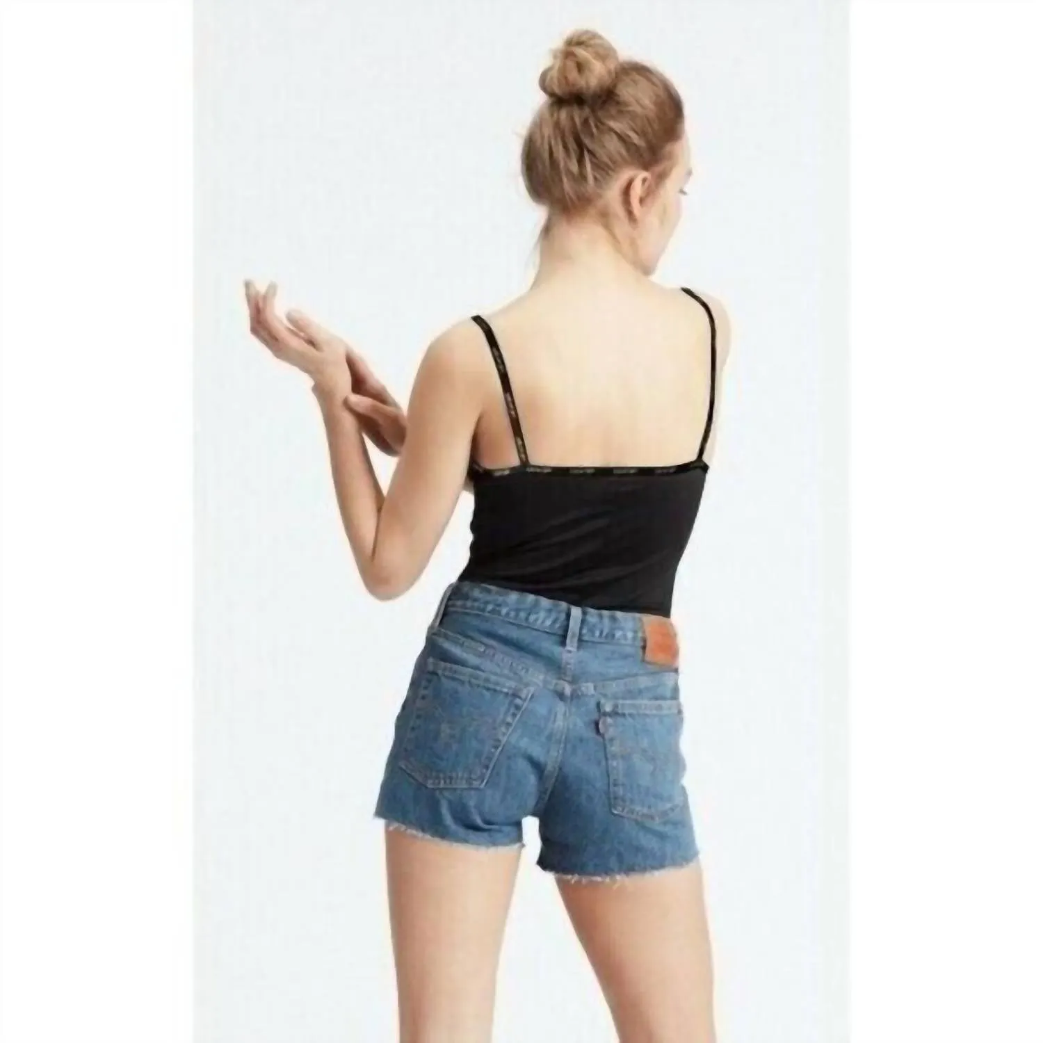Brilliant Contrast Träger Paige Bodysuit in Schwarz