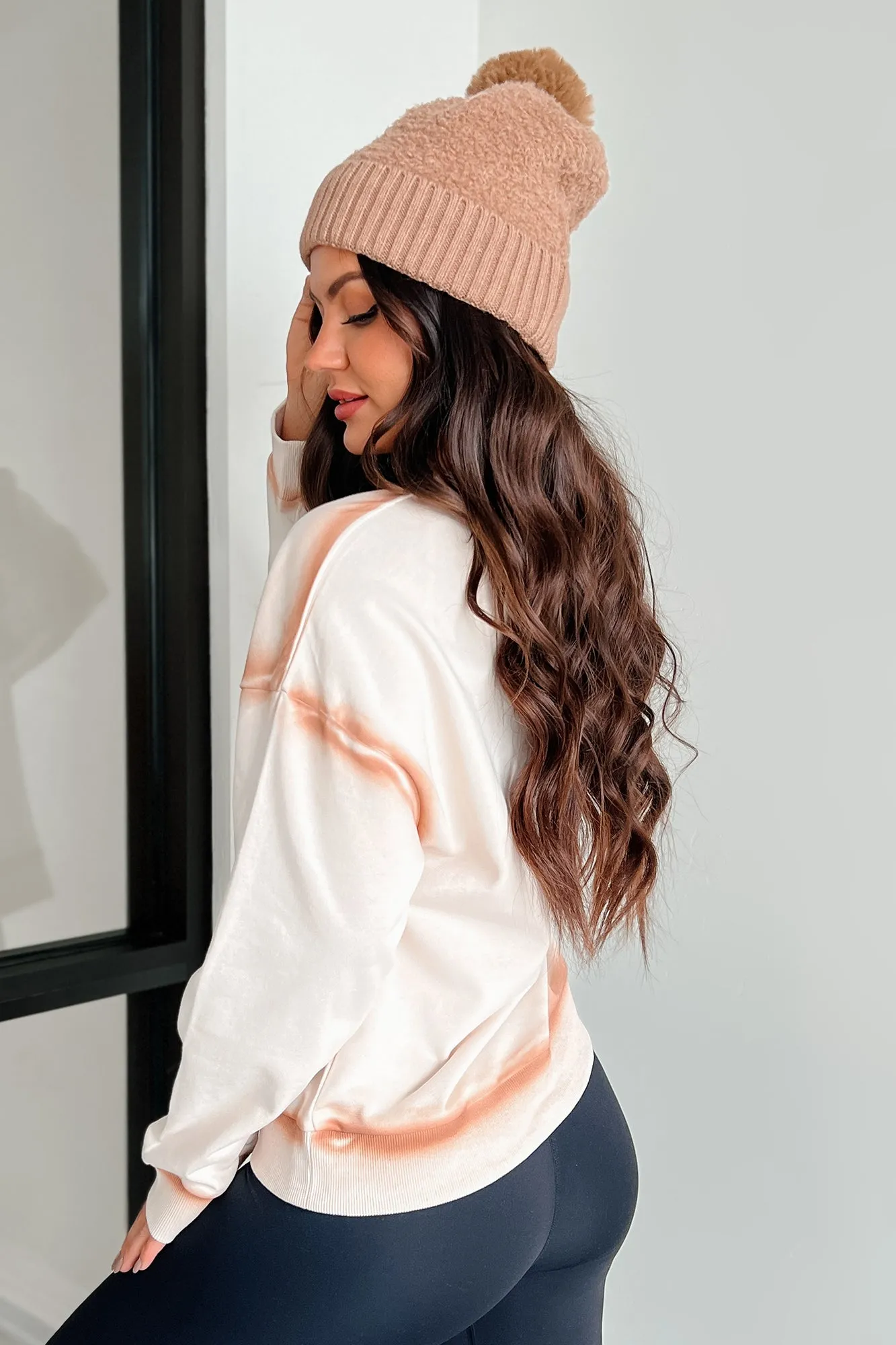 Bronze Ambition Kontrast Nahtloser Sweatshirt (Taupe)