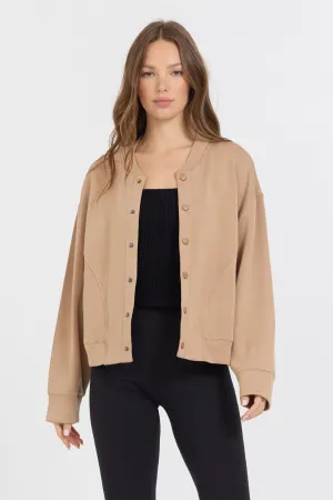 Karamell Heavy Cloud Fleece Bomberjacke