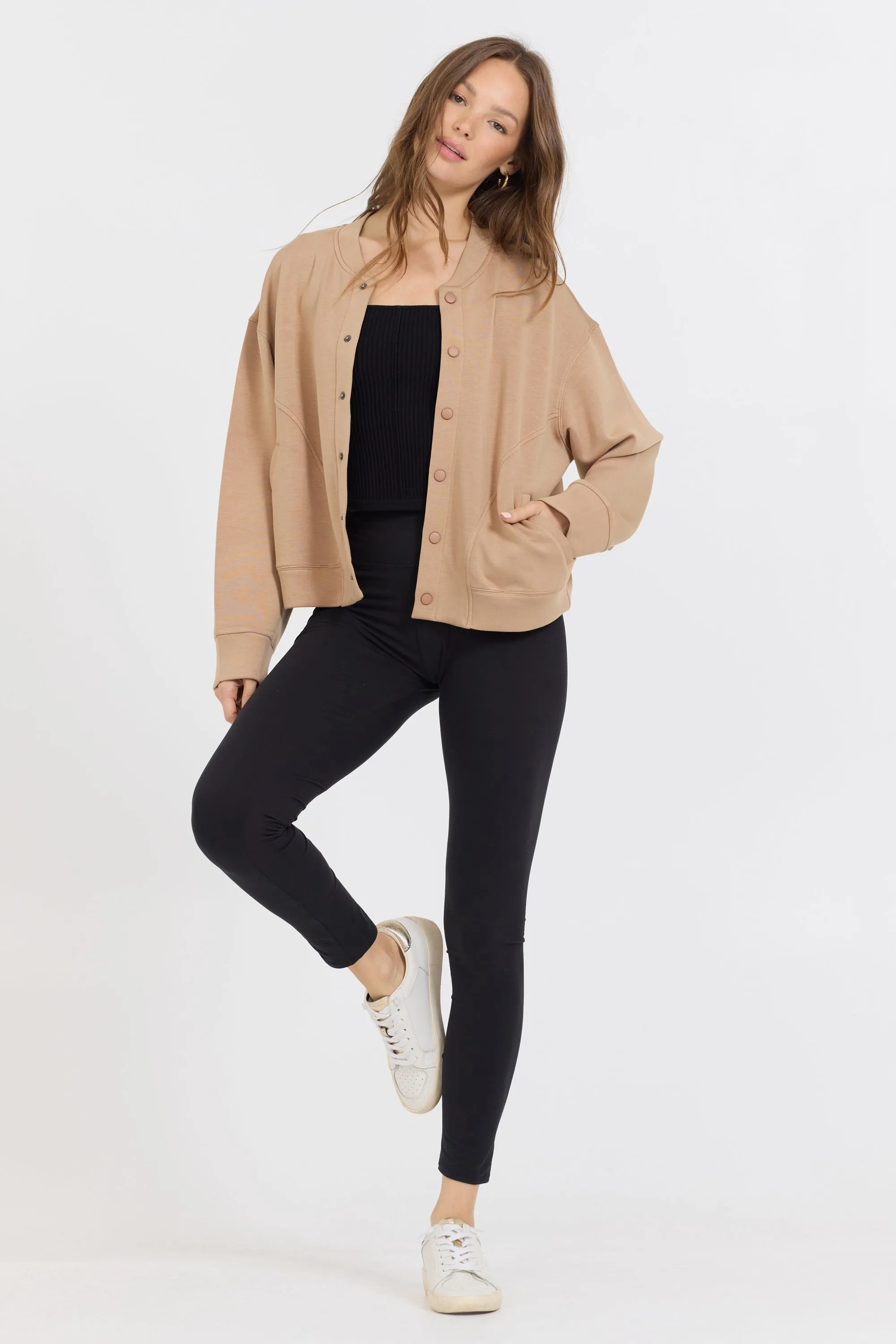 Karamell Heavy Cloud Fleece Bomberjacke