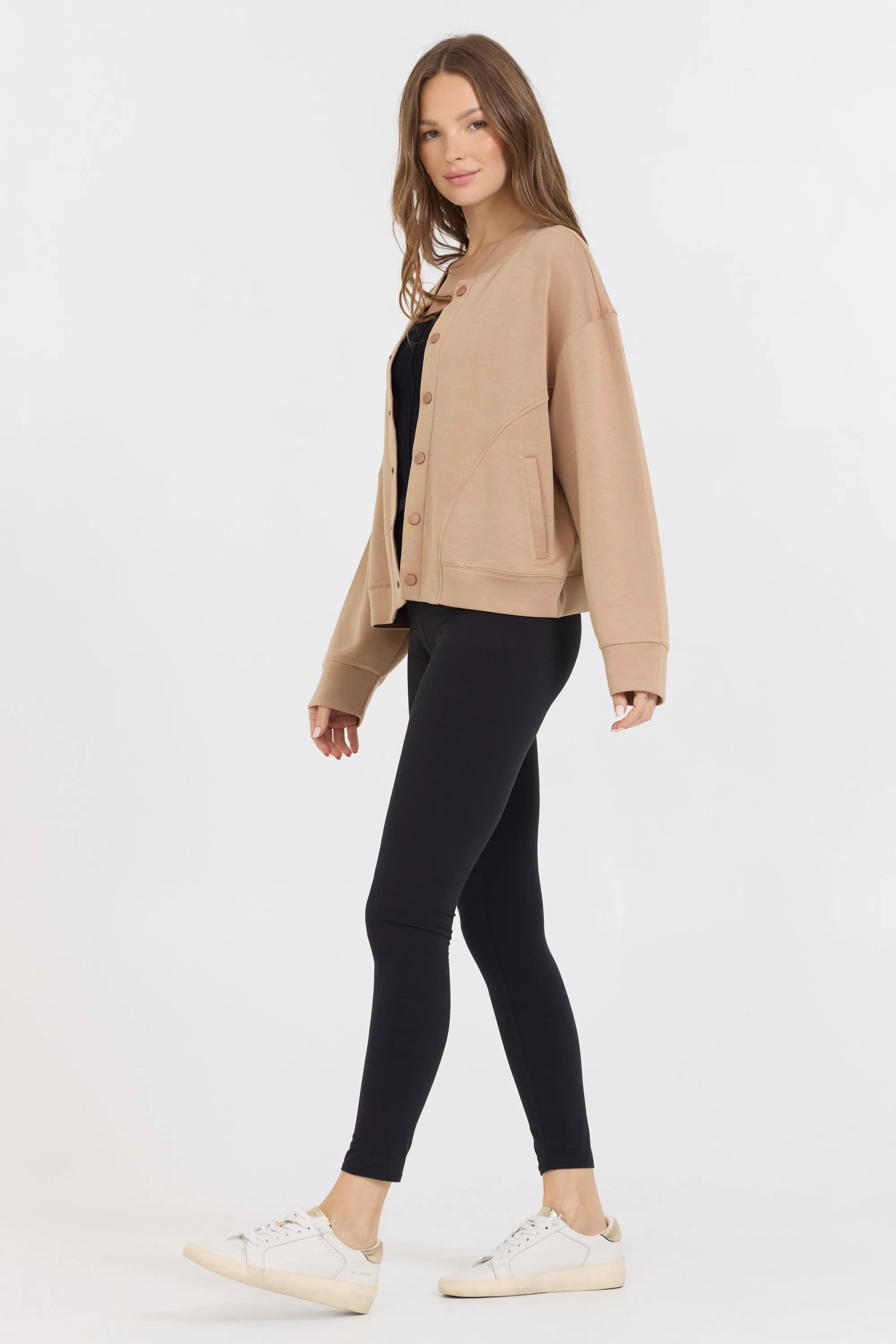 Karamell Heavy Cloud Fleece Bomberjacke