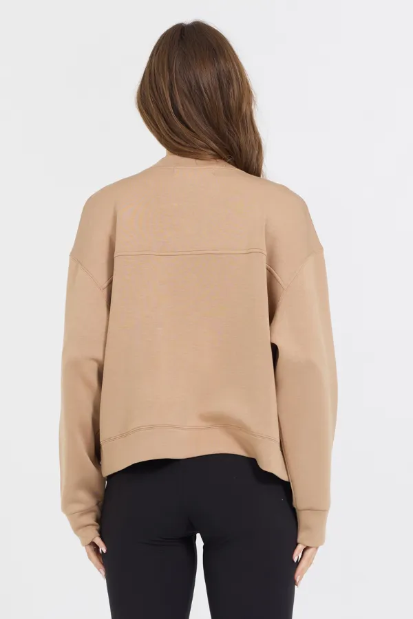 Karamell Heavy Cloud Fleece Bomberjacke