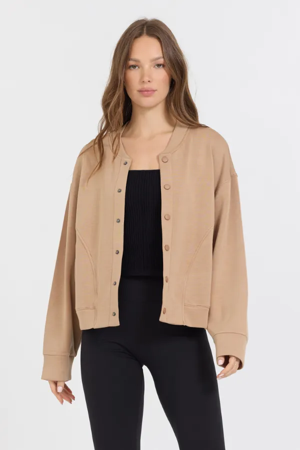 Karamell Heavy Cloud Fleece Bomberjacke