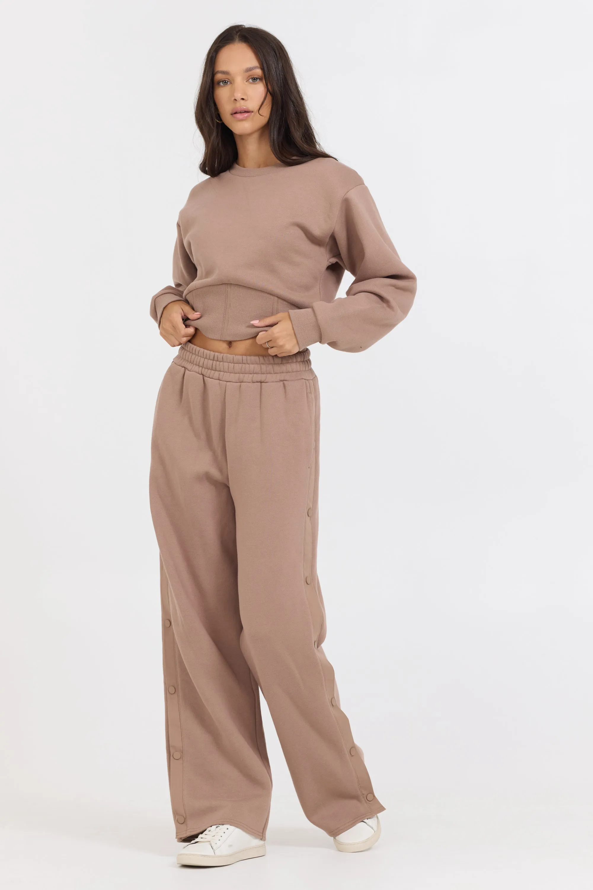 Karamell-Latte-Brush-Fleece-Korsett-Crew