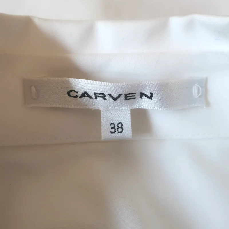 Carven Button-Down-Hemd Weiß Baumwolle Größe 38 Kurzarmbluse