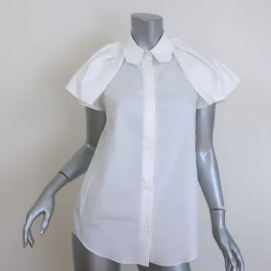 Carven Button-Down-Hemd Weiß Baumwolle Größe 38 Kurzarmbluse
