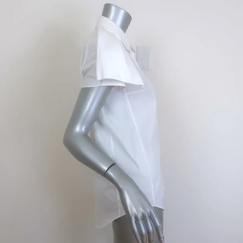 Carven Button-Down-Hemd Weiß Baumwolle Größe 38 Kurzarmbluse