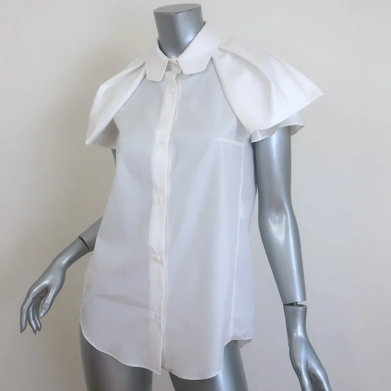 Carven Button-Down-Hemd Weiß Baumwolle Größe 38 Kurzarmbluse