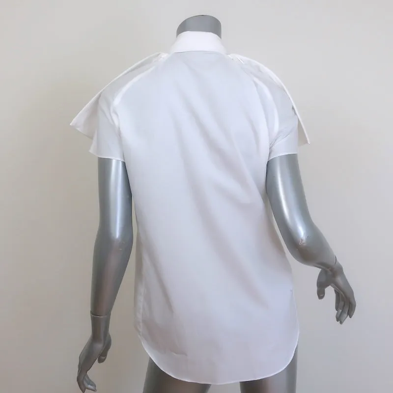 Carven Button-Down-Hemd Weiß Baumwolle Größe 38 Kurzarmbluse