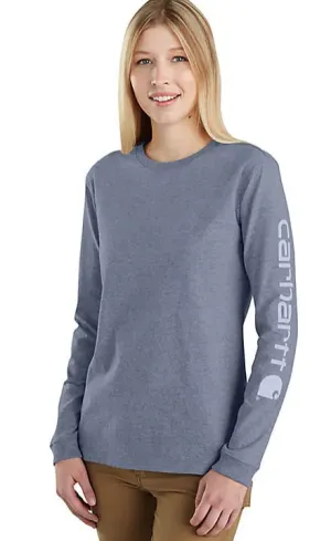 Bekleidung_Carhartt_Oberteile Damen Loose Fit Schwere Langarm Logo Ärmel Grafik T-Shirt