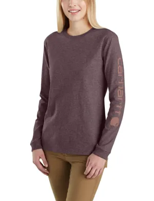 Bekleidung_Carhartt_Oberteile Damen Loose Fit Schwere Langarm Logo Ärmel Grafik T-Shirt