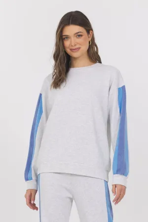 Color Block Ausgebrannt Fleece Pullover