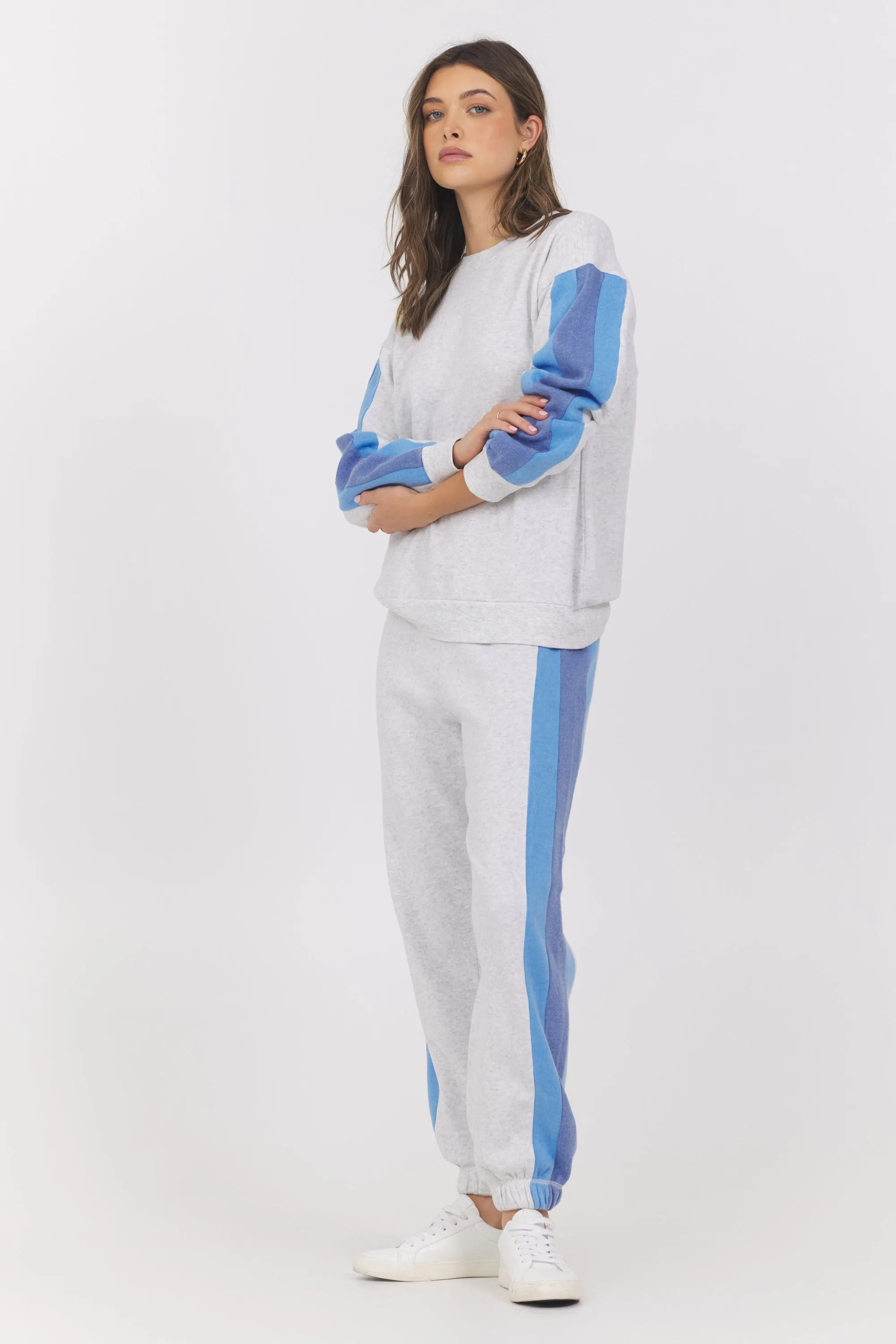 Color Block Ausgebrannt Fleece Pullover