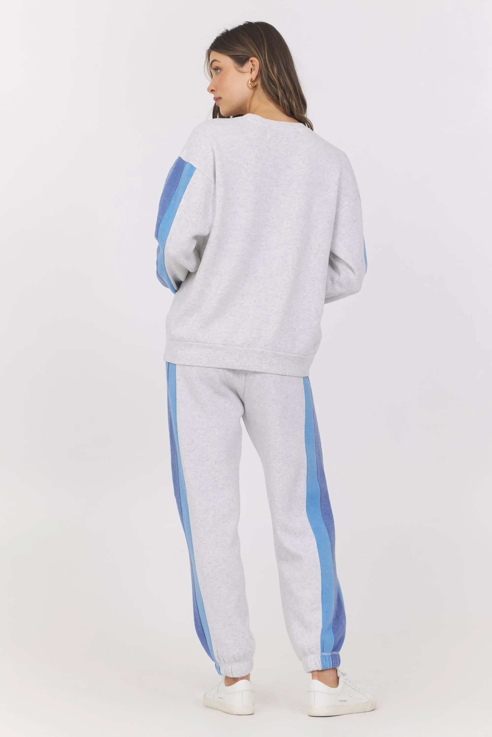 Color Block Ausgebrannt Fleece Pullover