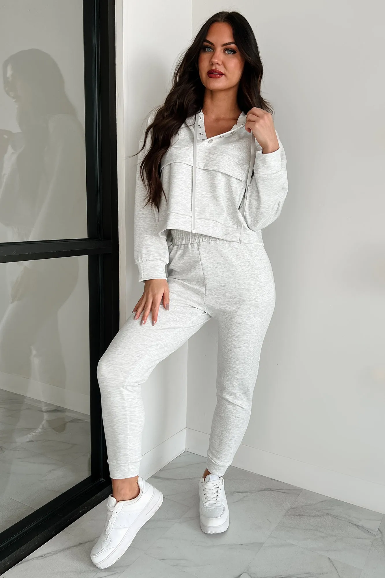 Cool As A Cucumber Kapuzenpullover & Jogginghosen-Set (Elfenbein-Marl)
