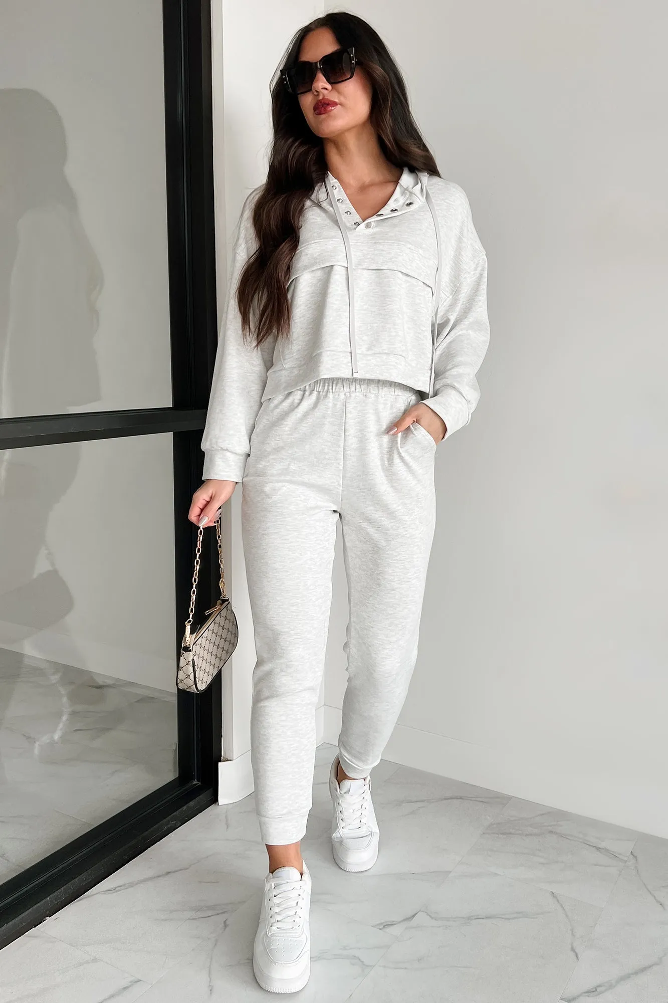Cool As A Cucumber Kapuzenpullover & Jogginghosen-Set (Elfenbein-Marl)
