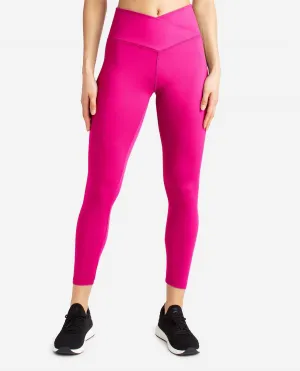 Crossover-Taille 7/8-Leggings in Leuchtendem Rosa