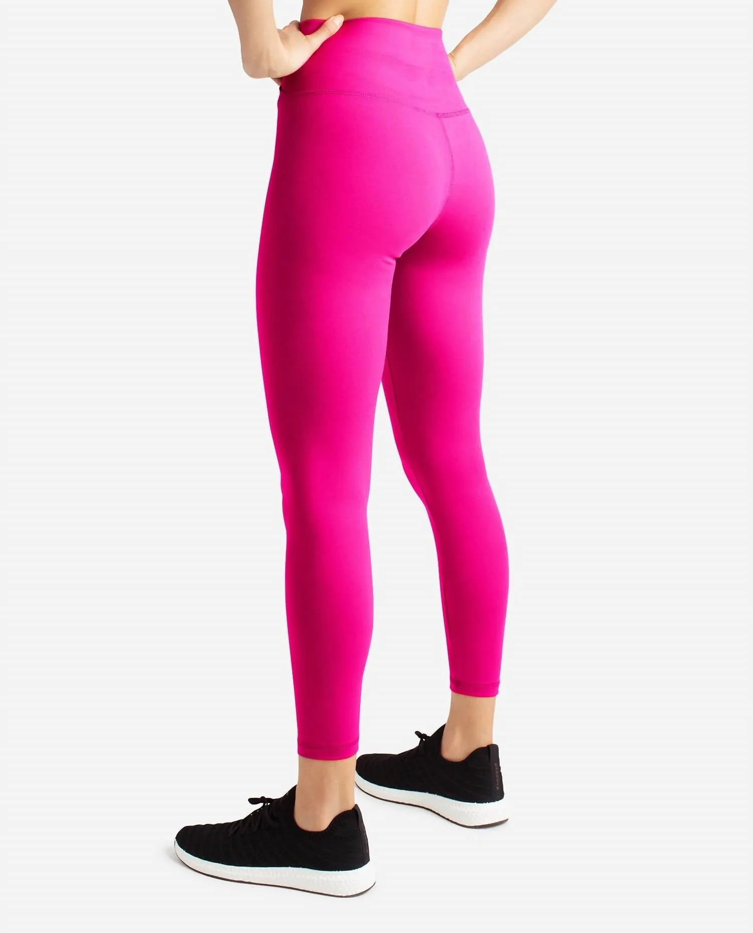 Crossover-Taille 7/8-Leggings in Leuchtendem Rosa