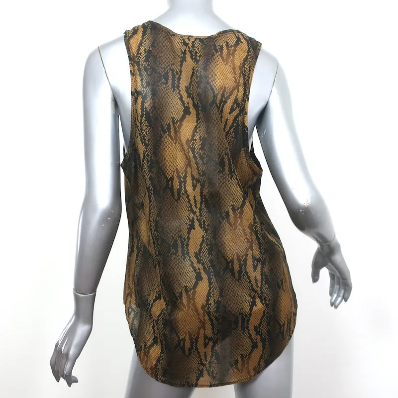 Current/Elliott Bermuda-Tanktop Braun Schlangenhaut-Print Baumwolle-Seide Größe 3 NEU