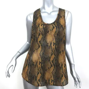 Current/Elliott Bermuda-Tanktop Braun Schlangenhaut-Print Baumwolle-Seide Größe 3 NEU