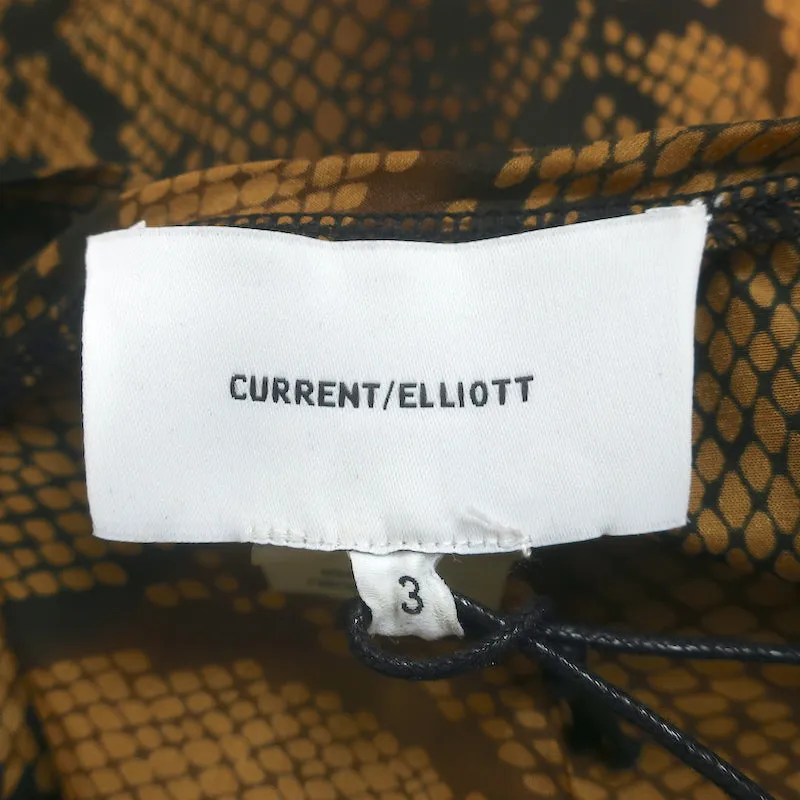 Current/Elliott Bermuda-Tanktop Braun Schlangenhaut-Print Baumwolle-Seide Größe 3 NEU