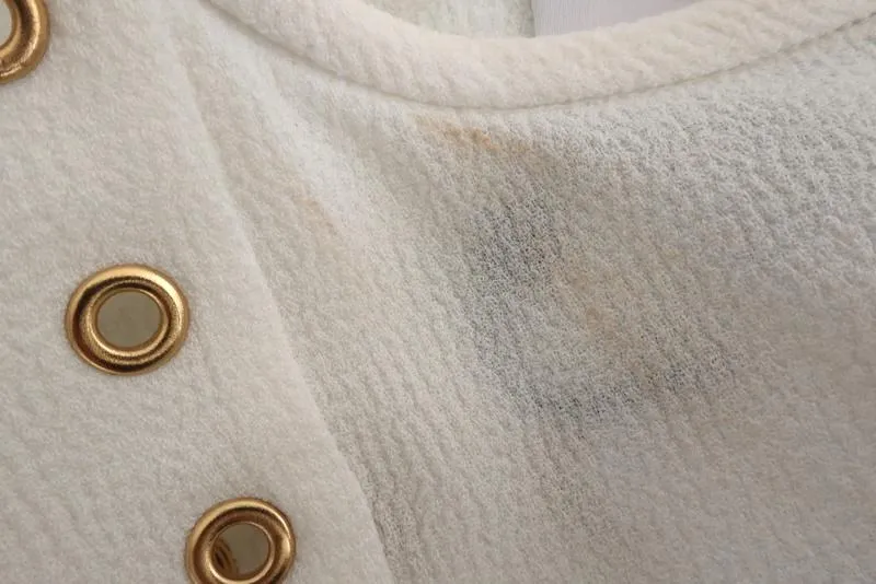 Derek Lam 10 Crosby Bluse Creme Grommet-Besatz Krepp Größe 4 Langarm Top NEU