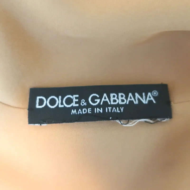 Dolce & Gabbana Tanktop Gold Satin Größe 42 Ärmellose Bluse
